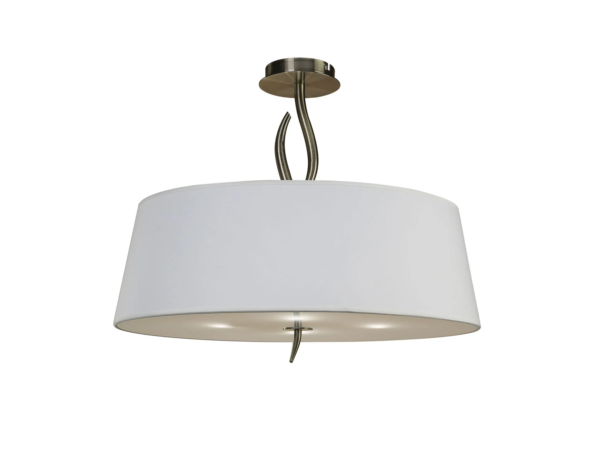 Ninette Antique Brass-Ivory White Ceiling Lights Mantra Semi Flush Fittings Ninette Antique Brass-Ivory White Ceiling Lights Mantra Semi Flush Fittings